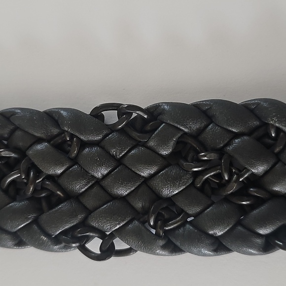Be&D Soft Woven Leather Belt with Integrated Metal Chain Size L main image 4